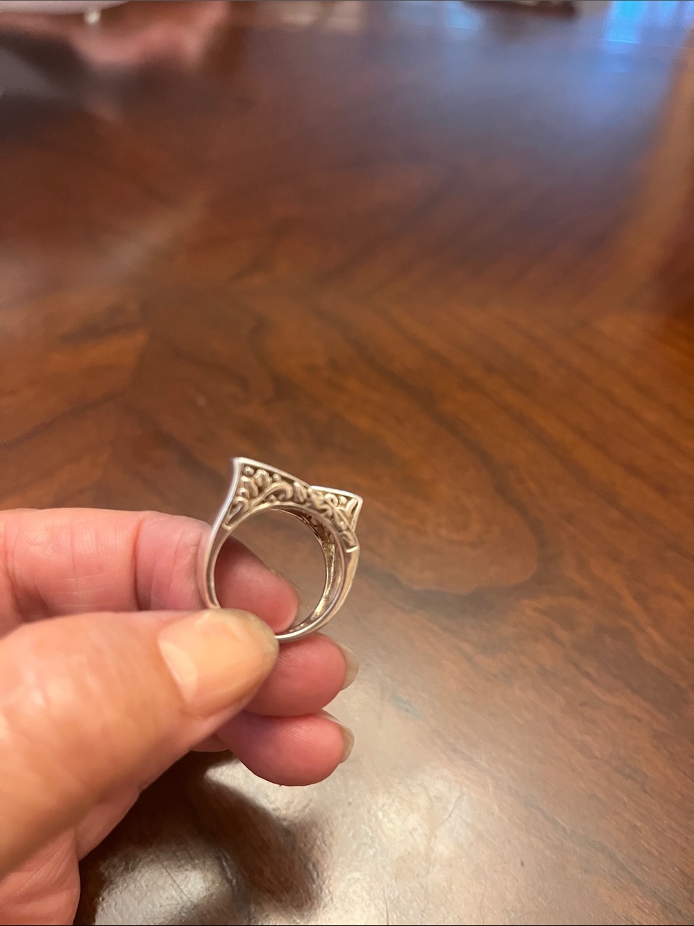 Sterling Silver Cat Ear Filigree Ring